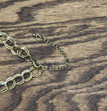 Statement Multi Shape Gemstone Curb Chain Necklace Gold / Green Multi 18" + 3.5"