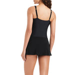 Beyond Control Womens Grommet Detail Square Neck Swim Dress One Piece Black 6