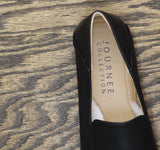 Journee Collection Comfort Foam Slip On Almond Toe Loafer Dress Flats Black 6M