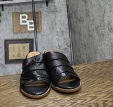 Earth Womens Etadara Stacked Heel Leather Sandals ETADARA Black 11M