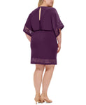Jessica Howard Womens Plus Size Blouson Lace-Trim Dress JH1W2454