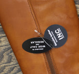 INC International Concepts Womens Fawne Leather Riding Boots Cognac Brown 7M