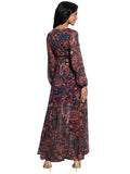 Guess Womens Long Sleeve Bianca Dress D4BK27W4XA0 Stevie Paisley Print Black 8