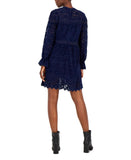 Tahari Asl Womens Lace Mock-Neck Shift Dress 2AM194-T2 Navy Blue 6