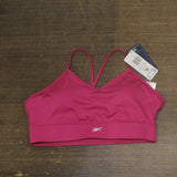 Reebok Womens Padded Workout Ready Sports Bra HI6919 Pink / White XL