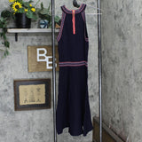 Vince Camuto Womens Knit Sleeveless Fit and Flare Dress VC2-1709 Navy Blue XS