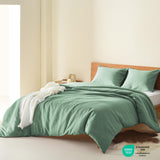 Comfort Spaces Breathable Dotted Wave 3-Piece Duvet Cover Set Sage Green King