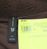 All In Motion Womens Long High Pile Fleece Full Zip Drawstring Jacket Brown 2XL