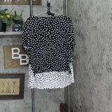 Susan Graver Womens Printed Liquid Knit Layered Top A290762 Black / White 2X