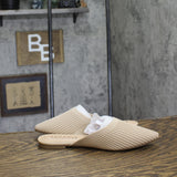 Journee Collection Womens Knit Slip-On Aniee Mules ANIEE Beige Brown 7M