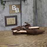 A New Day Womens Twiggy Multi Buckle Mini Heel Flats 94303756 Brown 6.5M
