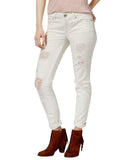 Rewash Juniors Ripped Natural Wash Skinny Jeans 2606602 Ivory Off White 5
