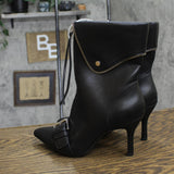 A New Day Womens Mickey Point Toe Moto Ankle Boots 90974111 Black 7M