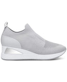 Alfani Women's Websterr Knit Wedge Sneakers 10011918100 Gray 9M