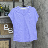Isaac Mizrahi Live! Essentials Womens Pima Dolman Sleeve T-Shirt Tee Blue Iris S