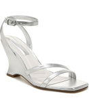 Franco Sarto Womens Franca Sandals Shoes I1117S2 Silver Faux Leather Gray 8M