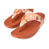 Fitflop Womens Lulu Flowerz Leather Toe-Post Sandals JE1-C36 Peach Orange 6M