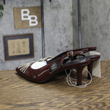 A New Day Serafina Rhinestone Slingback Heels 94661789 Burgundy Red 11M