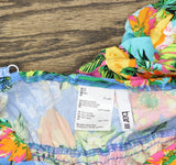 Bar III Womens Tiered Printed Ruffle Cover Up Dress MBSZ24834 Multi Blue XS