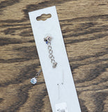 Crystale by L & J Flower Pendant Crystal Anklet Silver Gray / Blue 8" + 1.5"