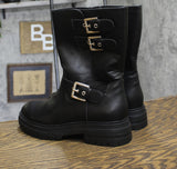 Sun + Stone Womens Onnyx Engineer Booties 10019660000 Black 9.5M