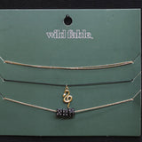 Wild Fable Chain Necklace Choker 3 Pack Black / Gold 17" +3" 18" + 3" 14" +3"