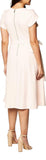 Calvin Klein Women's Tulip Sleeved A-Line Dress with Self Belt Blossom Pink 2
