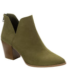 Sun + Stone Womens Faux Suede Block Heel Elizaa Booties Olive Green 8.5W