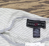Polly & Esther Juniors Striped Scoop-Neck Skimmer T-Shirt Gray Multi XS
