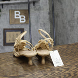 A New Day Womens Esme Floral Crochet Kitten Heels 92979007 Tan Brown 8M