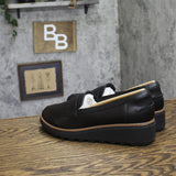 Clarks Sharon Gracie Leather Platform Loafer 26156816 Black 8W
