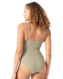 Roxy Womens One Piece Plunge Swimsuit 434001983 Oil Green M