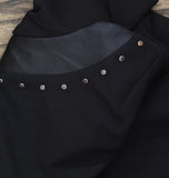 DKNY Womens Short Sleeve Leather Detail Flare Sheath Dress DD3J1489 Black 10