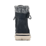 Cliffs By White Mountain Winter Lace Combat Boot Black / Fabric / Sweater 9.5M