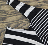 Planet Gold Juniors Printed Cold-Shoulder Bodycon Dress Black / White XL