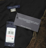 Tommy Hilfiger Womens Puff Ruched Sleeve V Neck Dress A4IK118E Bronze / Black 10