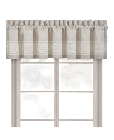 J. Queen New York Lauralynn Straight Window Valance Beige Brown 88 x 18
