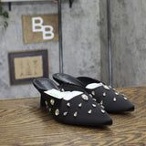A New Day Womens Katia Heels Satin Slip On Mules 94663382 Black 8.5M