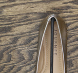 Journee Collection Womens Faux Leather Pointed Toe Jewel Flats Silver Gray 6M