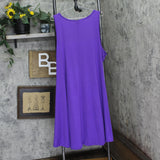 24seven Comfort Apparel Plus Size Fit and Flare Knee Length Tank Dress Purple 3X