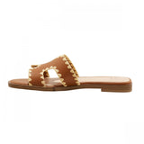 A New Day Womens Helena Whipstitch Slide Sandals 89885825 Tan Brown 8M