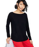 Charter Club Womens 100% Cashmere Shirttail Sweater 100065356MS Classic Black S