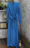 Inc International Concepts Surplice-Neck Smocked-Cuff Maxi Dress Blue 8