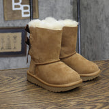 UGG Girls Bailey Bow II Sheepskin Shearling Boots 1017394T Chestnut Brown 7T