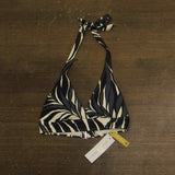 Anne Cole Womens Marilyn Printed Halter Bikini Top Swim Black / White M