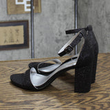 Bandolino Women's Armory Heeled Sandal BNARMORY2 Black Fabric 6M