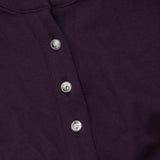 Calvin Klein Womens 3/4 Top with Button Detail M1VH0041-500 Aubergine Purple XS