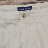 Lands' End Mens 100% Cotton Khaki Cargo Pants 1669542ab8ae19 Beige Brown 36