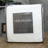 Vera Wang Duvet Cover Set Soft Cotton 3 Piece Textured Pleats White King