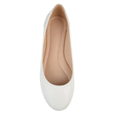 Journee Collection Comfort Sole Faux Leather Round Toe Flats KAVN White 7.5M